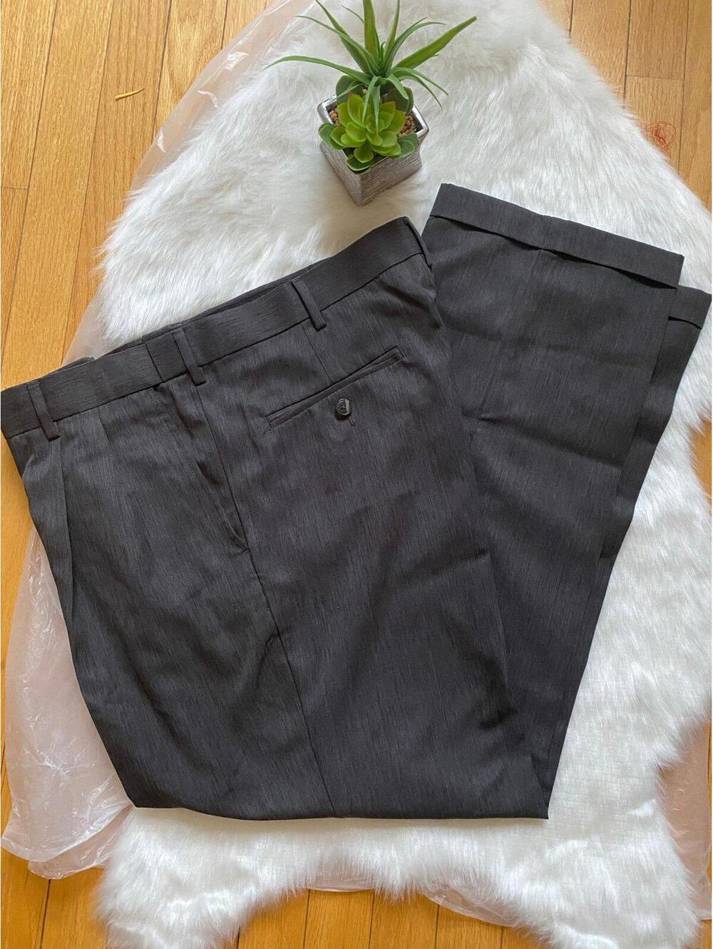 Perry Ellis Portfolio Men's Dark Gray Dress Pants 36/30